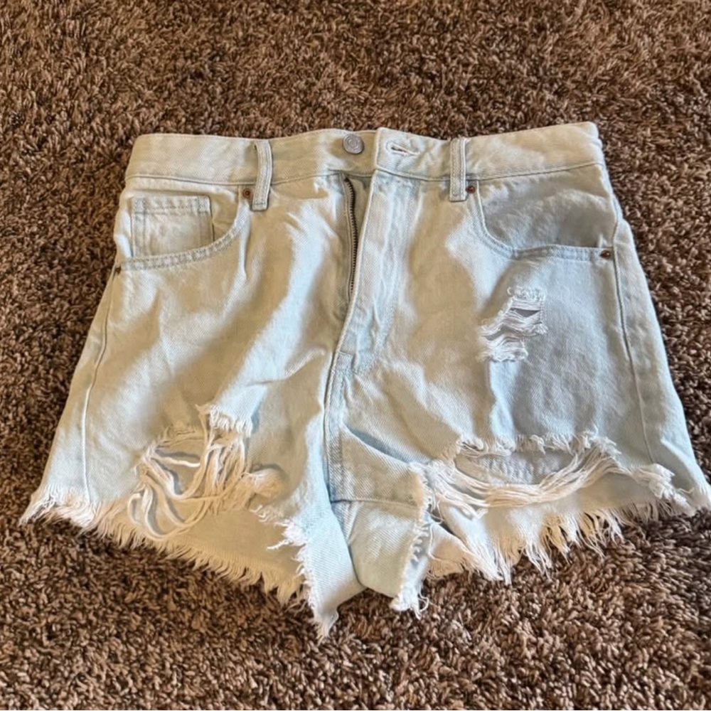 Pacific Sunwear Light Blue Distressed Jean Shorts